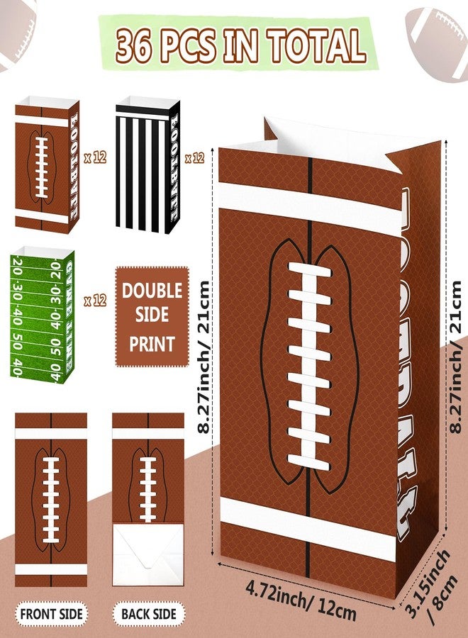 Funrous 36 Packs Football Party Bags Football Paper Gift Treat Candy Bags for Game Day Themed Party Favors Decorations Bowl Supplies - Image 2
